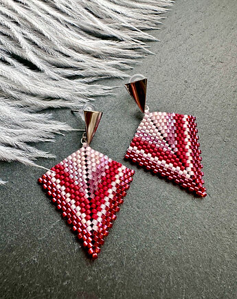 Kolczyki sztyfty z koralików, Pracownia Deco