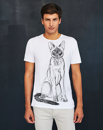 Siamese Cat Men's T-shirt white, SELVA