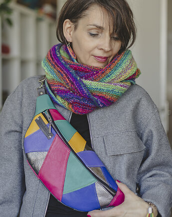 NERKA kolorowa - skóra naturalna UNIKAT!, BandaBag