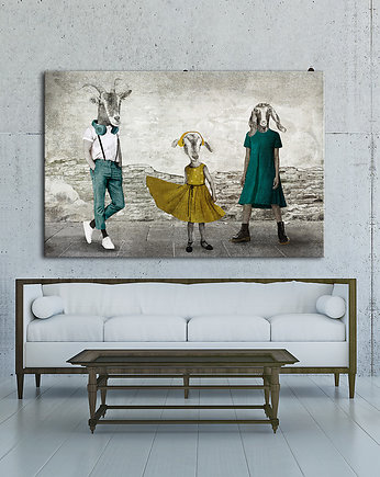 Obraz - Kozłowscy- Kozia rodzina 120x80., NOWdeco