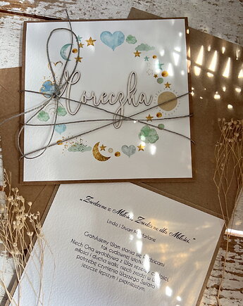 Ręcznie robiona kartka na narodziny dziecka - gratulacje córeczka, sorte