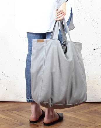 Lazy bag torba jasnoszara na zamek / vegan / eco, hairoo