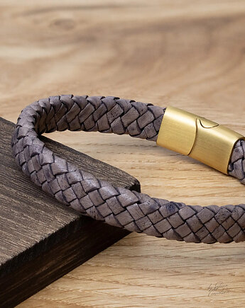 Unikatowa Bransoletka Męska ze Skóry Naturalnej WYRHHIDE, Black Mamba Jewelry