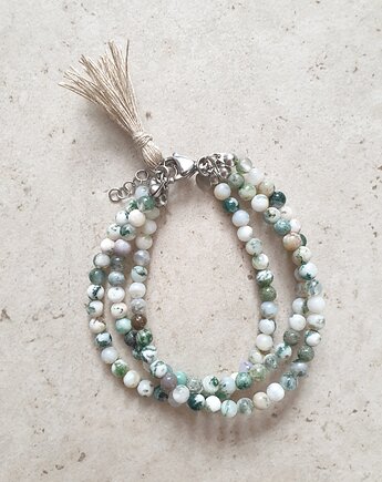 Bransoletka BOHO z agatem mszystym, modesign