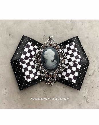 Brosza Czarno - Biała  Kamea NEW, Pudrowy Różowy
