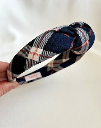 Opaska supełkowa w niebieską kratkę Blue Check, Volie Line