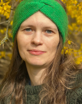 Opaska z alpaki i jedwabiu i moheru zielona, Made by Jaga