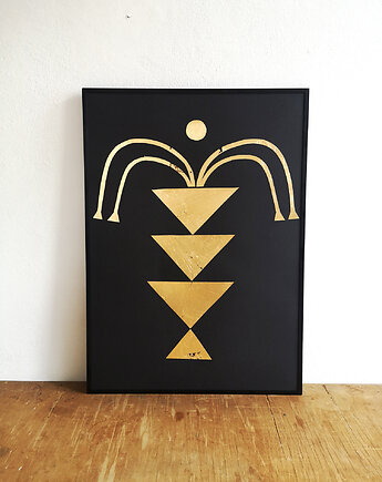 Kolaż analogowy "Bogini 1" format B1 w czarnej ramie, Zuzanna Malinowska Studio