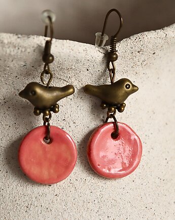 Kolczyki ceramiczne z ptaszkiem, U.to ceramika