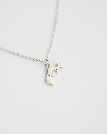 Rhodium Plated Tiny Fox Necklace, Le Boho Bleu