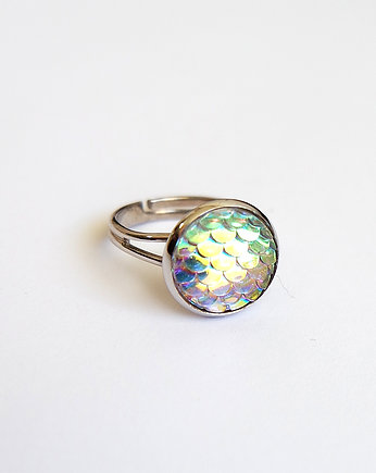 Pierścionek - Łuski tęczowe, pastelowe, yenoo