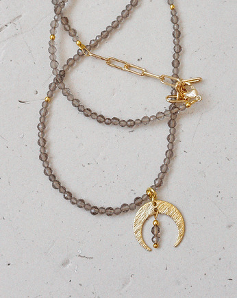 Naszyjnik Kwarc Dymny księżyc/ luna, Chmolowska Jewellery