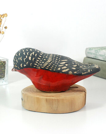 Ceramiczna ptak - dekoracja półki, stołu, 10FingersArt