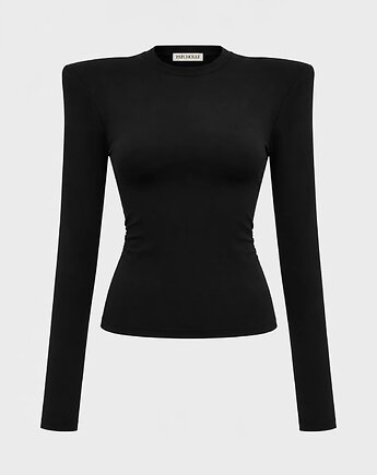 Longsleeve Close Crew Neck Black , Patchouli