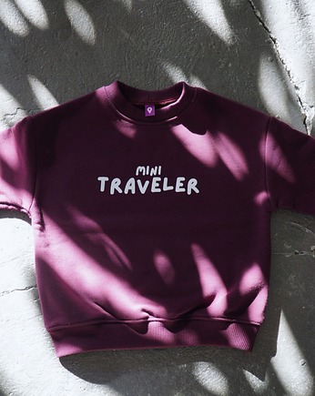 Bluza dziecięca MINI TRAVELER - bakłażanowa, Wear Your Journey