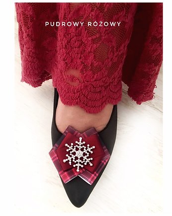 Biżuteryjne  Klipsy do butów NEW Święta Mikołajki, Pudrowy Różowy