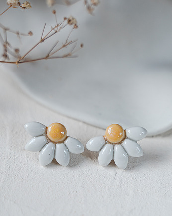 Kolczyki porcelanowe DAISY, rękoczyny
