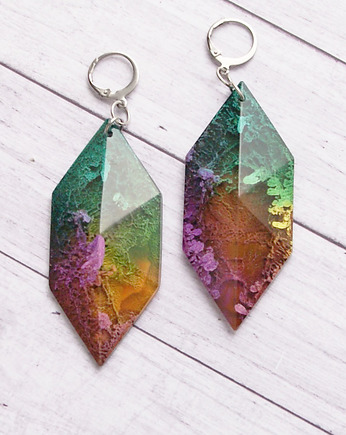 S A L E : UNIKATOWE kolczyki - INKY colors, kaktusia