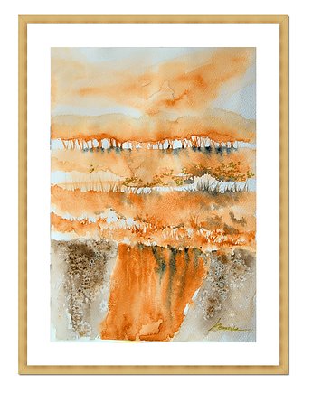 Łąka, pola, impresja, akwarela, obraz ręcznie malowany /12/, Galeriai