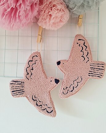 Minimalistyczne ptaki na ścianę w stylu skandynawskim, Nataly Atelier