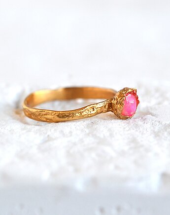 Pierścionek z Opalem Różowym, TulipBIJOU
