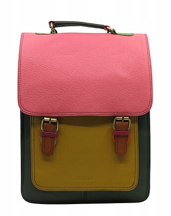 Plecak skórzany damski torebka 2w1 elegancki pojemny mieści A4 OLIVKA, Olivka Warsaw