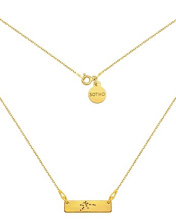 Złoty matowy naszyjnik z konstelacją Wodnika, SOTHO