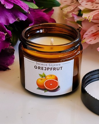 GREJPFRUT Świeca sojowa, cytrusowy intensywny aromat, zapach do domu, Dary Rusałki