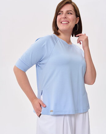 T-shirt Damski Anree Plus Size Błękit, blue shadow
