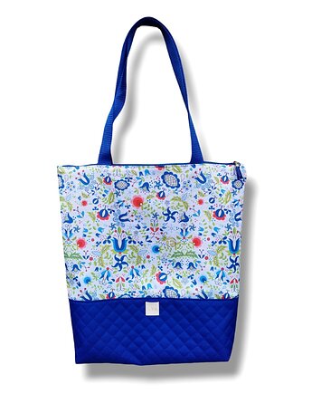 Torba shopper na zakupy wodoodporna shopperka torba na ramię kaszubski folk, Uszyciuch