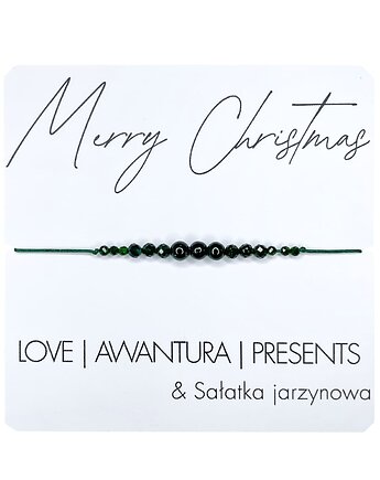 Świąteczna Bransoletka z kamieni naturalnych Awenturyn, Szmaragd Nilu, karolina kosior