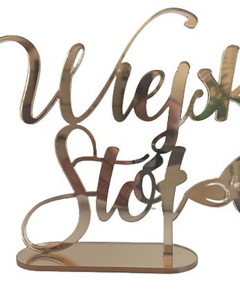 Napis na podstawce Wiejski Stół  ślub wesele, AtonLaser