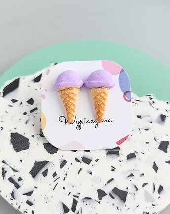 Kolczyki sztyfty lody jagodowe, Wypieczone