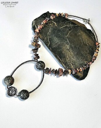 Oryginalny naszyjnik z morskiego fossilu ręcznie wykonany doskonały prezent, Galeria Limart