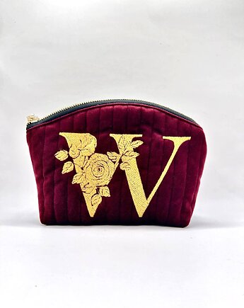 Pikowana kosmetyczka z monogramem, RUDNIK