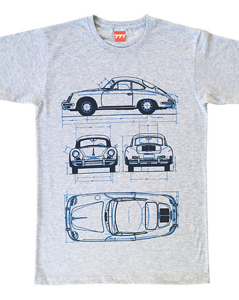 Koszulka PORSCHE 356 GRAY tshirt, 777 Tshirts