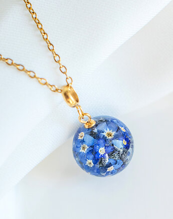 Wisiorek z niezapominajkami, nature gift