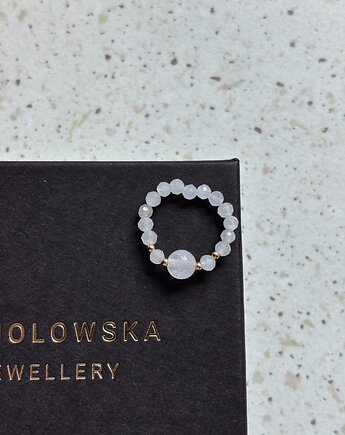 Pierścionek elastyczny Jadeit, Chmolowska Jewellery
