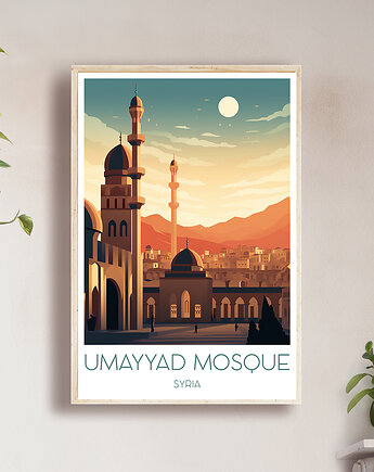 Syria - Meczet Umajjadów - Plakat, pamiątka dla podróżnika, Black Sapphire Art