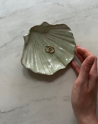 Podstawka na Biżuterię Palo Santo Ceramiczna Muszelka Pistacjowa Zieleń, Maison Fragile