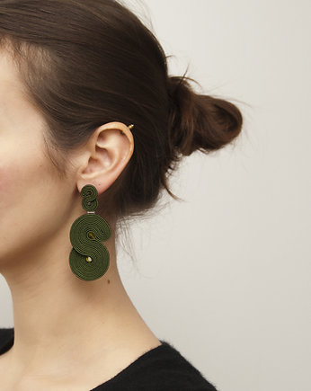 Kolczyki soutache - Khaki Duże, maanuela