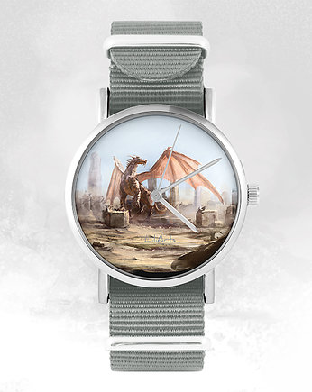 Zegarek - Smok - szary, nylonowy, yenoo