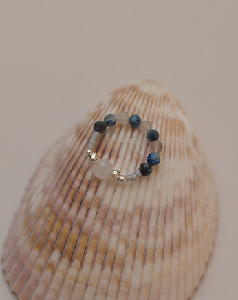Pierścionek z Kwarcem Agatem i Lapisem Lazuli, w hand works