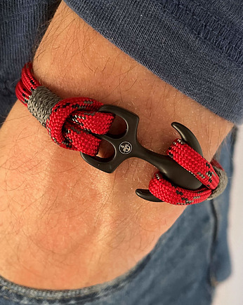 Męska sportowa bransoletka paracord kotwica, Argento akcesoria
