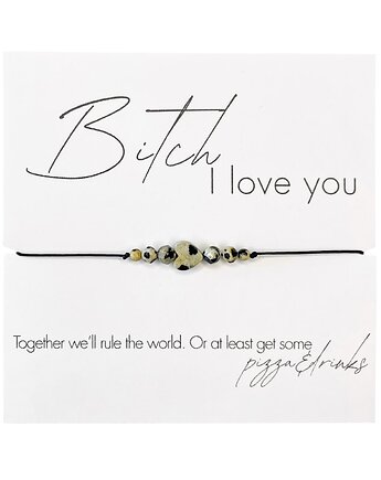 Bi.ch I love you Bransoletka z kamieni naturalnych Jaspis dalmatyński, karolina kosior