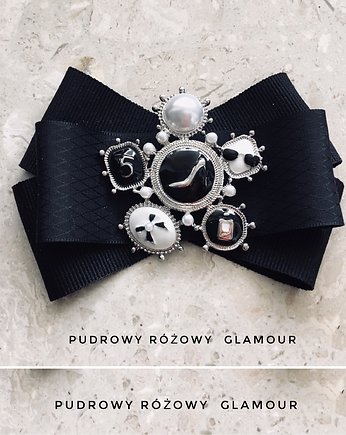 Brosza z Ogromną  dekoracyjną ozdobą Glamour, Pudrowy Różowy