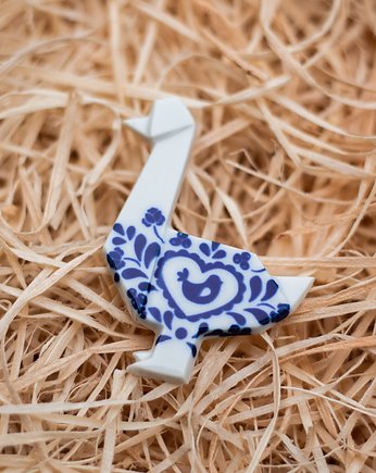 Broszka Porcelanowa Kaczka Folklor, StehlikDesign
