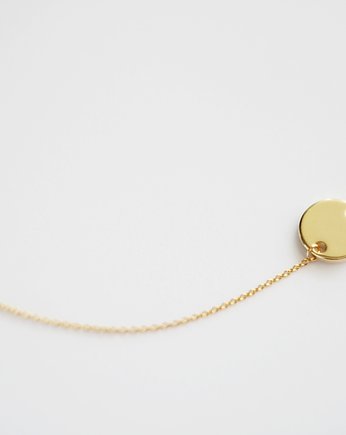 16k Gold Plated Two Holes Round Tag Necklace, Le Boho Bleu