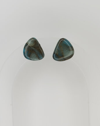 Kolczyki Gemstone - niebieski kamień, freska