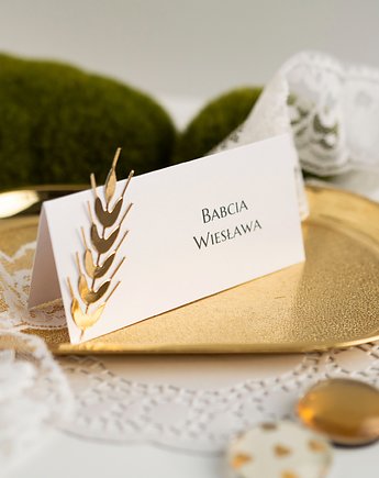 Złote winietki komunijne z kłosem 10 sztuk, Papiernik